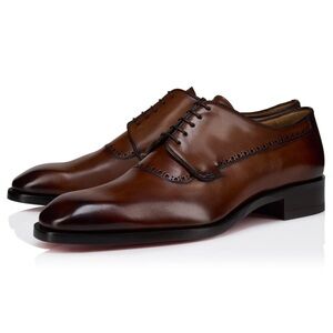 Christian Louboutin Sartoby Flat Brown Leather Dress Oxford Derby Loafer 45 12